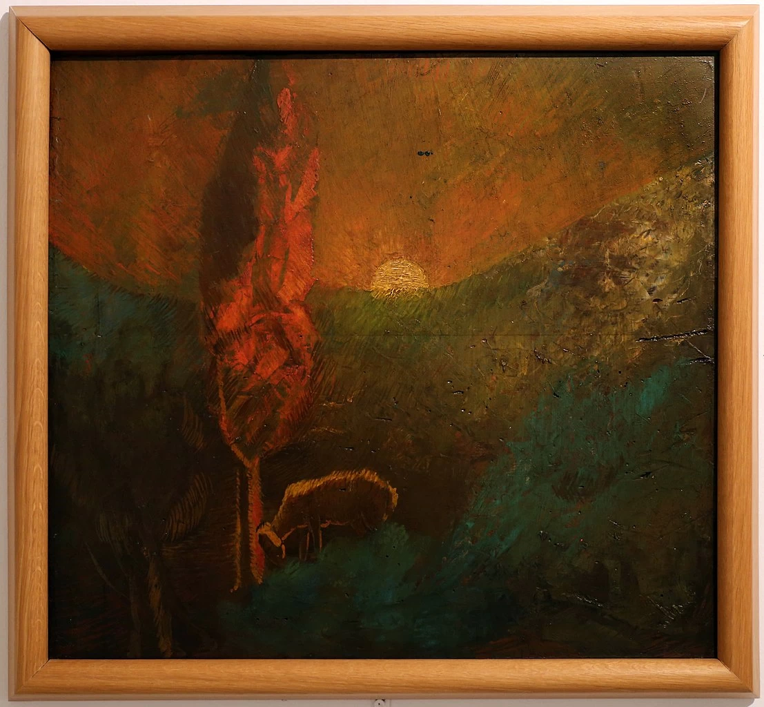 Paesaggio al tramonto con pecora - Galleria Comunale d'Arte, Cagliari